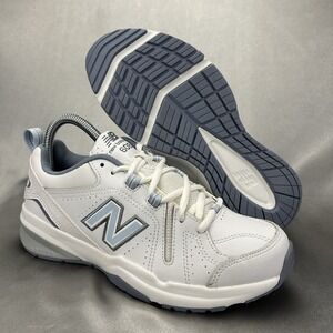 New Balance 608 V5 Womens Size 7.5 White Athletic Leather Walking Shoes Sneaker